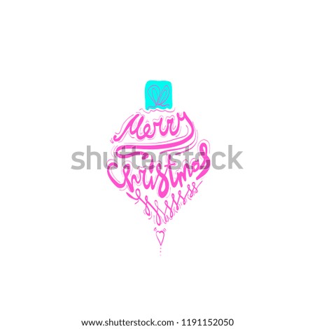 Christmas and New Year greeting card. Vector illustration. sign Happy New Year 2019 year . Christmas decoration element
