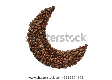 crescent picture made from coffee beans