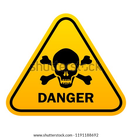 Triangle danger vector sign illustration isolated on white background Royalty-Free Stock Photo #1191188692