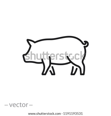 pig icon, piggy silhouette linear sign isolated on white background - editable vector illustration eps10 Royalty-Free Stock Photo #1191193531