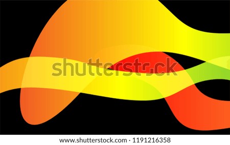 Flowing Minimal Background. Colorful Neon Futuristic Design for Print, Cover, Poster. Gradient Shapes on Black Background.