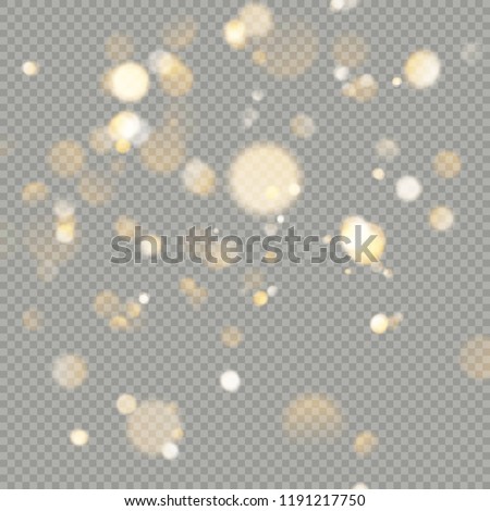 Effect of bokeh circles isolated on transparent background. Christmas glowing warm orange glitter element that can be used. EPS 10 Royalty-Free Stock Photo #1191217750