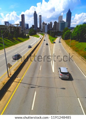 United States, Georgia, Atlanta, view from Jackson Street Bridge