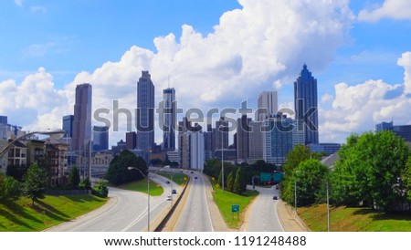 United States, Georgia, Atlanta, view from Jackson Street Bridge