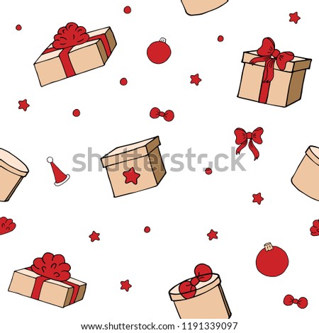 seamless pattern of Christmas gifts