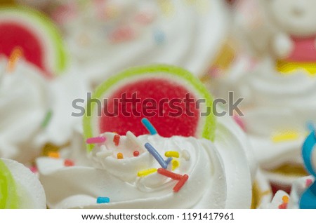 watermelon design on cupcake.