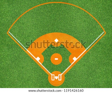 top view of baseball field Royalty-Free Stock Photo #1191426160