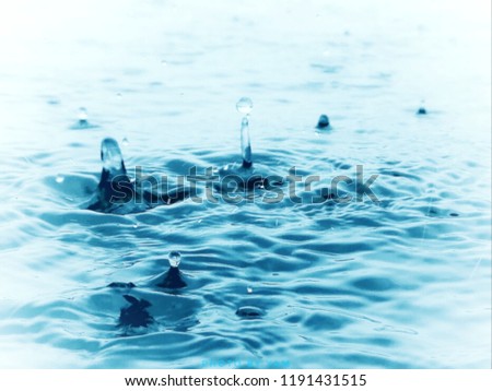 blurry image,Rain drops fall on the surface of a blue river. Symbols of Seasonal Change,need blur picture