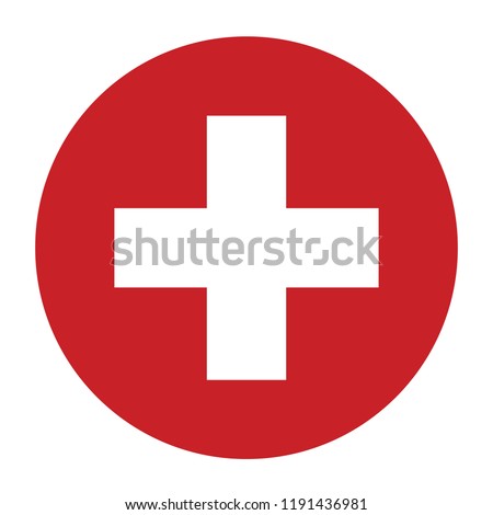 Simple vector button flag - Switzerland