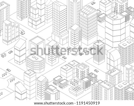 City street Intersection isometry top view Royalty-Free Stock Photo #1191450919