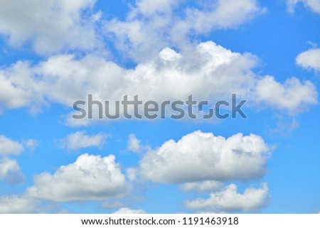 Beautiful white clouds in the sky nature background