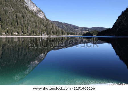 beautiful reflection lake, italy