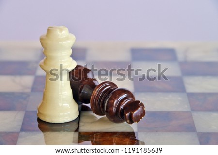 chess, playing a game, alabaster chessboard