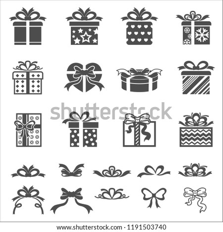 Gift Boxes and Ribbon Bow Icon Vector