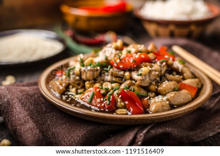 delish food, rice, fresh red pepper and chillli, food photography