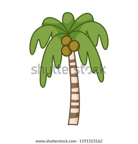 Single coconut tree vector