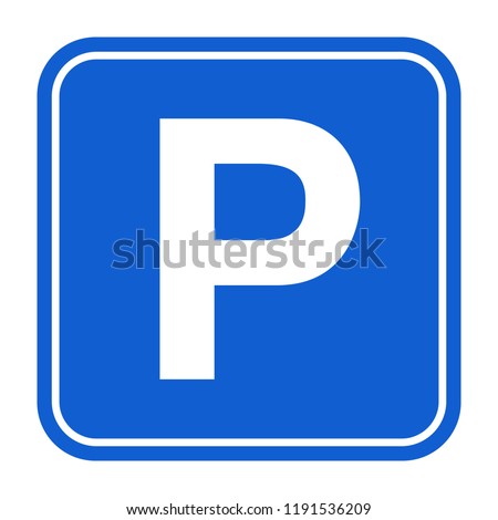 Blue Parking sign. Isolated vector illustration