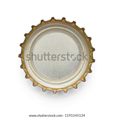 close up of  a bottle cap on white background