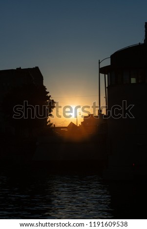 Sunset from the Milwaukee riverwalk