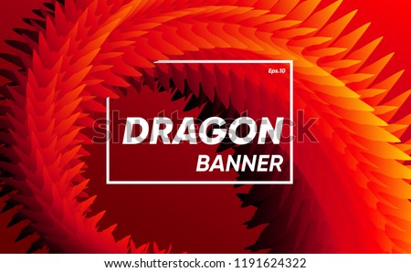 Red dragon concept banner. sharp texture with fire colors gradient. creative background vector illustration.