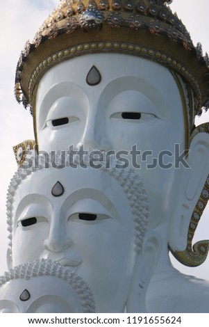 beautiful white color buddha thailand