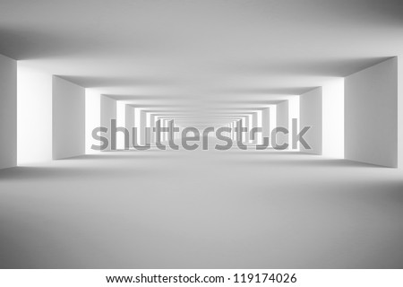 White tunnel. 3d render