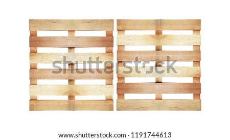 wood pallet pattern on white background in top view