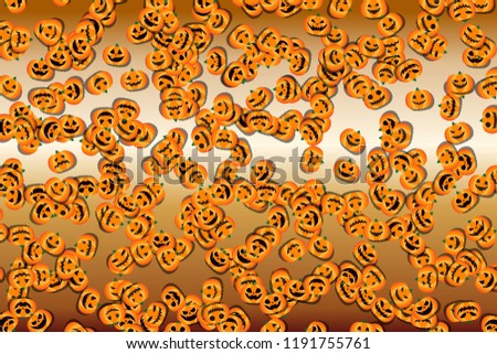 Pumpkin pattern of Halloween, image of autumn event, for cloth pattern and wrapping paper