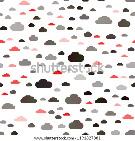 Light Red vector seamless backdrop with cumulus. Modern illustration with colorful gradient clouds. Design for textile, fabric, wallpapers.