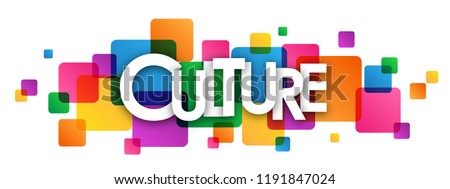 CULTURE letters banner on colorful squares Royalty-Free Stock Photo #1191847024