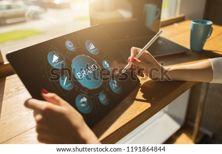 Brand Building Awareness Development Startup Management Business and Technology concept.  Royalty-Free Stock Photo #1191864844