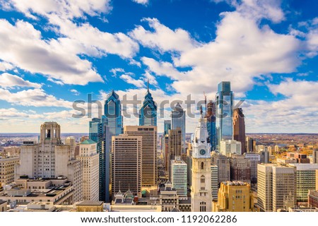 Philadelphia, Pennsylvania, USA downtown city skyline Royalty-Free Stock Photo #1192062286