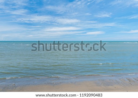 Summer seascape with blue sky background