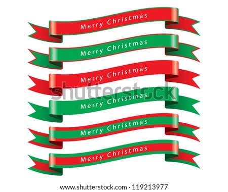 Merry Christmas Ribbon set vector
