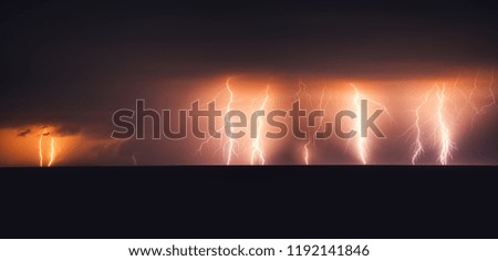 Lightning storm over Black sea.