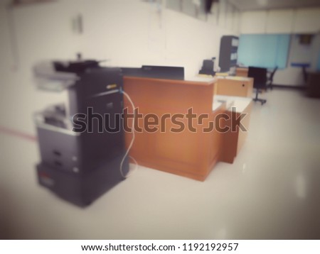 blur image of room office 