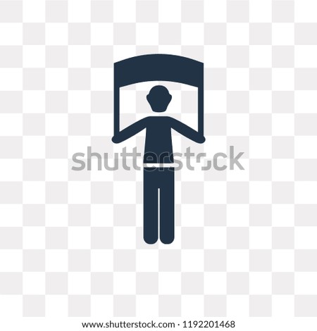 Man with Banner vector icon isolated on transparent background, Man with Banner transparency concept can be used web and mobile