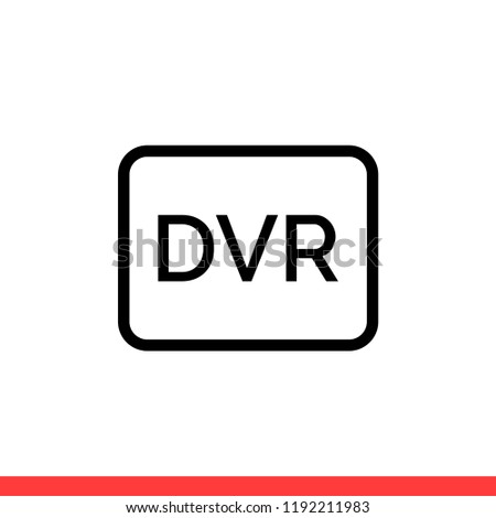 Dvr vector icon, tech symbol. Simple, flat design for web or mobile app