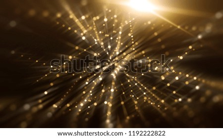 Lights Gold Background With Rays. Flash Light. Illustration Beautiful.
