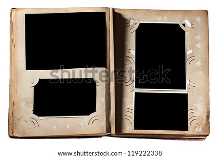 vintage photo album with grunge pages