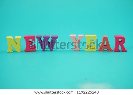 colorful new year alphabet letters