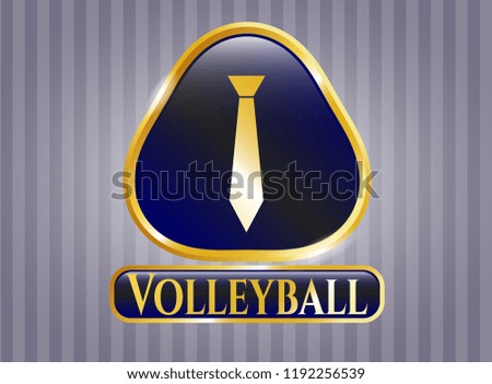  Shiny emblem with necktie icon and Volleyball text inside