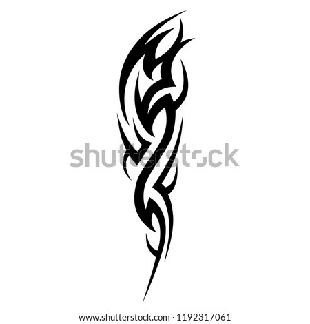 tattoo tribal abstract sleeve, black arm shoulder tattoo fantasy pattern vector, sketch art design isolated on  white background Royalty-Free Stock Photo #1192317061