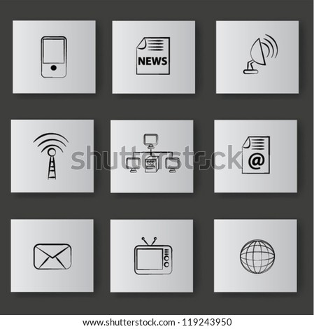 Network and communication,icon set,Vector