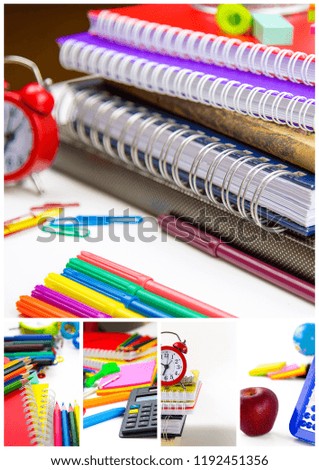 School Education Equipment Tools Collage