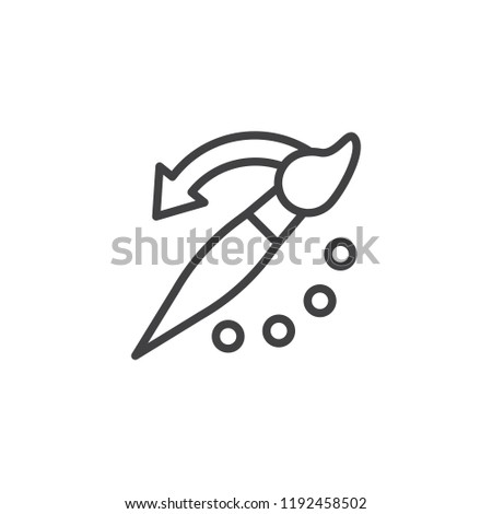 Paint brush rotate tool outline icon. linear style sign for mobile concept and web design. History tool line vector icon. Symbol, logo illustration. Pixel perfect vector graphics