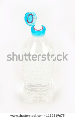 Plastic water bottle isolated in white background.
