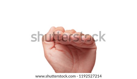 isolated male hand hold gesture