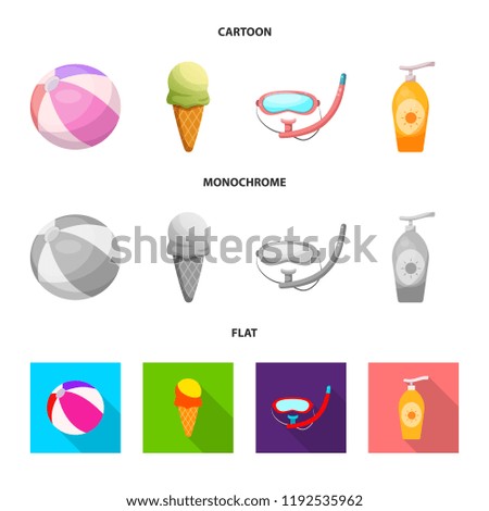 Vector illustration of pool and swimming icon. Collection of pool and activity stock symbol for web.