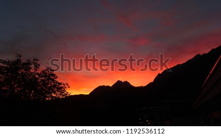 Sunset in the Hochnissl,  Karwendel, Tirol near Schwaz, Austria,  in late summer